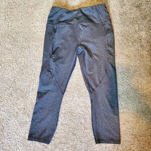 Reebok Dark Heather Grey Capri Leggings MED